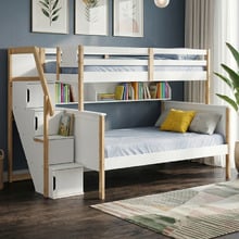 Evren Single Over Double Bunk Bed with Shelves